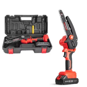 6″ Mini Handheld Electric Chain Saw Battery Power Cordless Chainsaw Garden Fruit Tree Pruning Saws Portable Wood Cutting Tools