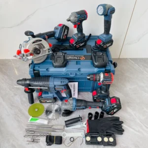 6 Piece 21V Lithium Brushless Power Tool Set Cordless Impact Drill Angle Grinder Rotary Hammer Combo Kit OEM Customization