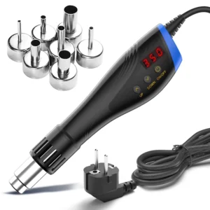 600W High Power LCD Digital Hot Air Gun Machine 7 Nozzles for Soldering SMD SMT Welding Industrial & DIY Repair Tool