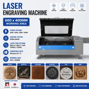 6040/9060 50W 60W 80W 100W CO2 Wood Acrylic Laser Engraver Machine Laser Cutting Machine with Ruida Motherboard 6445