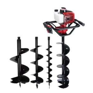 62CC 2 Stroke Steel Industrial Petrol Post Hole Digger Earth Auger Power Drill Borer for Fence Tree Planting Agriculture