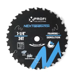 7 1 4″ 24T TCT Circular Saw Blade for Demolition Framing Heavy Duty Wood with Nails Cutting Blade for Site Construction