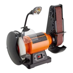8 Inch Bench Grinder for Metalworking Sharpening Grinding with 2 X28 Inch Belt Sander Combo and 2.5A Induction Motor