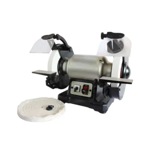 8 Inch Silver Dual Speed 1/2 HP Bench Grinder & Buffer for Sharpening Edges of Woodworking Tools