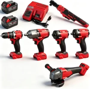 9 in 1 Brushless Lithium Battery Tool Kit Angle Grinder Cordless Drill Electric Screwdriver OEM Customizable Stainless Steel