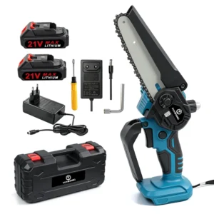 ACS189 Brushless Cordless Chainsaw 6 Inch Handheld 21V Lithium Battery 650W for Wood Cutting Tree Pruning & Garden