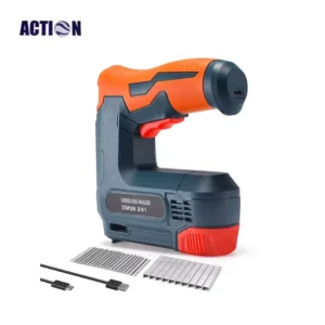 AKX DIY Industrial Cordless 2 in 1 Electric Nail Gun 3.6V Battery Powered Staple Gun for Upholstery