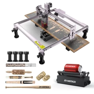 ATOMSTACK A5 PRO Laser Engraving Machine With R3 Rotary Roller 40w Cutting Machine for Round Ball Bottle Tumbler Wine Corks