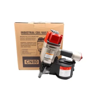 Aluminum CN80 Pneumatic Coil Nail Gun DIY Woodworking Pallet Siding Framing Roofing Construction Projects