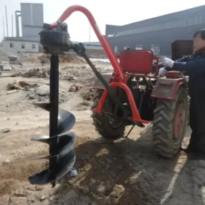 Anti-Corrosion Heavy-Duty Earth Auger, 450mm Diameter with Reinforced Gearbox for Long-Lasting Use