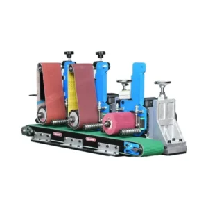 Automatic Flat Belt Sander with Motor & Gearbox and Fiber Wheel for Metal Sheet Deburring and Polishing High Safety