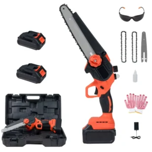 BOLIU 21V Lithium Battery Rechargeable Portable Electric Mini Chain Saw 8 Inch Cordless Wood Saw with Oil Pot DIY OEM
