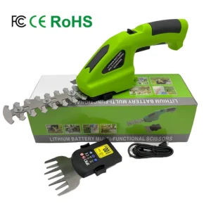 Battery Powered Dual Use Rechargeable Pruning Shears Hedge Trimmer Lithium Ion One Handed Lawn Mower Gardening