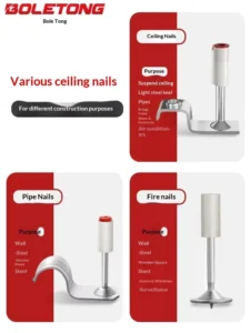 Caulking Nail Mini Manual Nail Gun Cannon Integrated Ceiling Use M6 M8 Threaded Steel Concrete-specific Pipe Clamp Nails No
