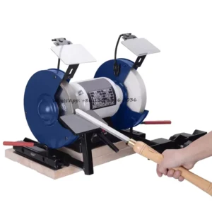 China Workshop 550W Sand Belt Polishing Machine 200mm Electric Bench Grinder for Metal Sharpening Knives