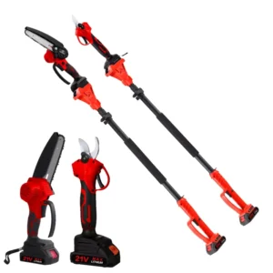 Commercial Grade 3 in 1 Battery Powered Cutting System (FCC Certified, Model TITAN) extendable Pole Saw/Pruner/chainsaw