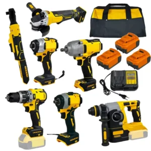 Compact Lightweight OEM 20V Stainless Steel Power Tool Combo Kit 5Pcs 5.0Ah Battery Easy Portability Long Runtime Outdoor