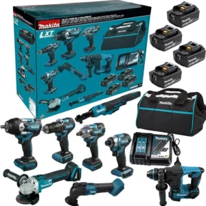 Cordless 13 in 1 Power Tool Set 18V Ratcheting Spanner Angle Grinder Impact Wrench Drill Rechargeable Tools