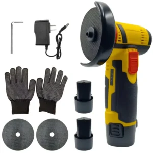 Cordless Angle Grinder with 2 Li Ion Batteries Fast Charger Full Accessories 3 Speed for Home Renovation Polishing