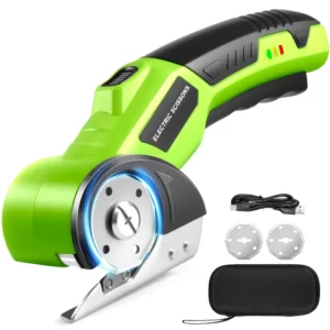 Cordless Electric Scissors Metal Cardboard Box Cutter Rechargeable Power Rotary Cutter Stainless Steel Blade Ambidextrous for