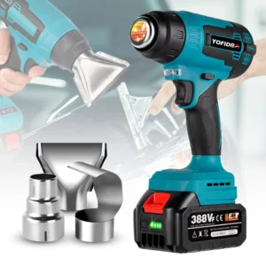 Cordless Handheld Hot Air Gun With 3 Nozzles Temperature Adjustable Electric Heat Gun for 18V Battery