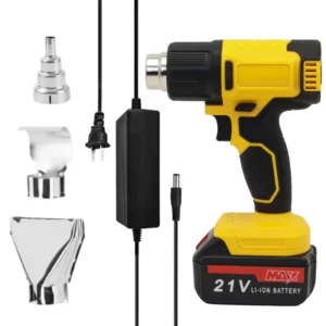 Cordless Heat Gun with 3 Nozzles Rechargeable Hot Air Gun for DIY Crafts Shrink Wrapping and Paint Stripping