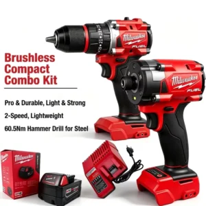 Cordless Multi functional Power Tool Kit with Battery & Charger Compact Brushless Drill Driver Tool Set Impact Drill Screwdriver