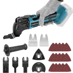Cordless Oscillating Multi Tool Brushless Motor 6 Speed 23 Piece Kit 18V Battery (Battery Not Included) for Cutting Sanding