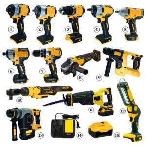 Cordless Power Tool Combo Kit 20V Brushless Drill Impact Driver and Reciprocating Saw Set for Home DIY