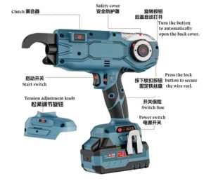 Cordless Rebar Tying Tool Automatic Industrial Grade Metal Mt 680 Hainan Origin for Building