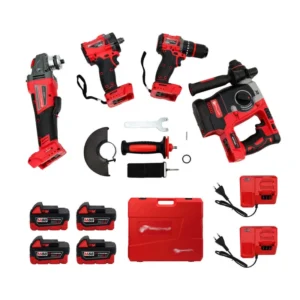 Custom Portable Combination Electric Hammer Impact Drill & Brushless Angle Grinder Kit Stainless Steel Brushless Power Tool Set
