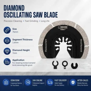 Diamond Oscillating Saw Blade Diamond Oscillating Tool Universal Multitool Cutting Blade for Grit Grout Removal on Cement Brick
