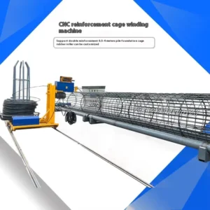 Dual Head Reinforcement Cage Rebar Winding Machine 12m CNC Ground Cage Rolling Supports Lengthened Cage Rolling