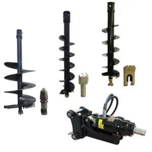 Earth Drill Auger by Hydraulic Driving Skid Steer Earth Auger Drilling Machine