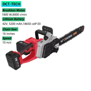 Electric Battery Powered Cordless Chainsaw Professional Electric Chainsaw Brushless Oil Battery 16Inch Chainsaw With Rod