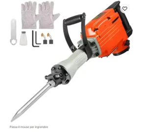 Electric Demolition Jack Hammer with Point and Flat Chisel Bits Power Hammer Drills