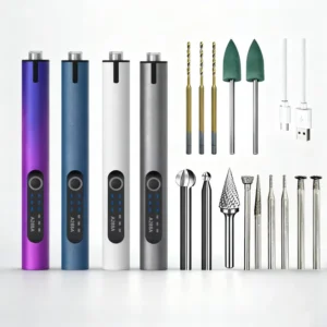Electric Engraving Pen with Light Mini DIY Electric Etching Machine with 14 Bits 3 Speed USB Rechargeable Cordless Rotary Tool