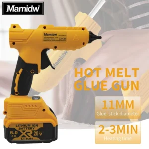 Electric Handheld Glue Gun with 20 Glue Stick DIY Repair Tool Anti scald Nozzle Hot Melt Welding Glue Gun for 20V Battery