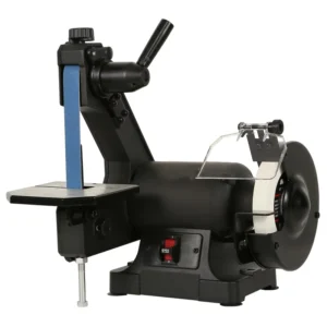 Electric Low Speed Bench Belt Grinder Combo with Fine Grit for Knife Making Sharpening Woodworking Metalworking