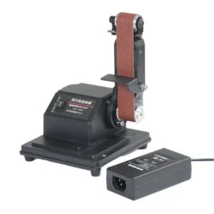 Electric Mini Belt Sander Cordless Variable Speed 100W for Wood Metal DIY Hobby Power Tool Bench Sanding Polishing