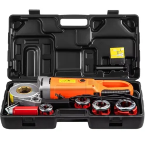 Electric Pipe Threader 2300W Pipe Threading Machine with 4 Dies 1/2″ – 1 1/4″, 110V Hand held Pipe Threader Machine