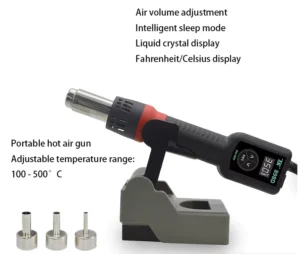Electric Portable Digital Display High Temperature Hot Air Gun BGA Rework Solder Station 220V 750W Hair Dryer for SMD SMT