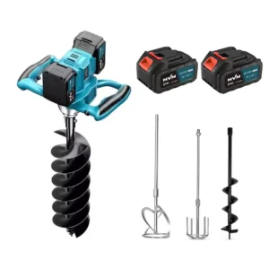 Electric Post Hole Digger Cordless Earth Auger Reverse Function Adjustable Speed Power Digging Machine for Farming Landscaping