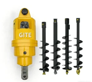 Engine Earth Auger Portable Mini Skid Steer Drill Augers Bearing 9000Nm Max Torque 6 10T Excavators 1 Year Warranty