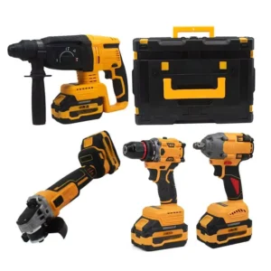 Factory Spot 4 Piece Set Customizable Rechargeable Portable Screwdriver Cordless Electric Drill Lithium Battery Tool Set