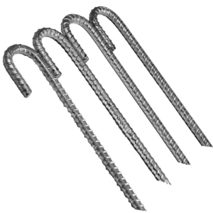 Galvanized Rebar J Hook Hooks Staples Garden Ground Anchor Pegs Screw Tent Stakes Pins Tool