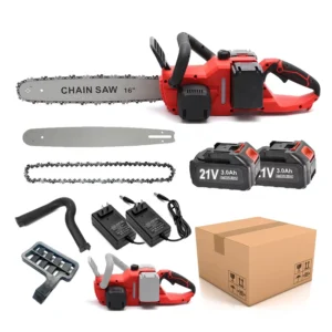 Garden Tools 16inch Portable Handheld Electric Tree Wood Cutting Cordless Electric Chainsaw Battery