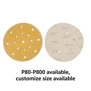 Golden Yellow 6 Inch 80 120 180 240 320 400 600 800 Grit Sanding Disc Automotive Sand Paper for Grinding and Car Polishing