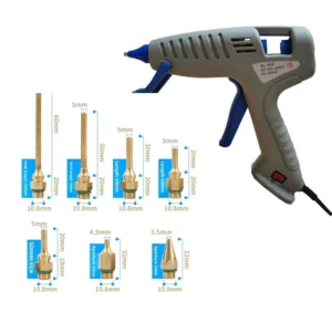 Hardware Extended Hot Melt Glue Gun Nozzle Interhangeable Replacement Glue Gun Tips Dispensing Nozzle for Deep Conner Gluing