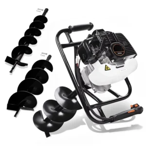Heavy Duty Ground Earth Auger Gasoline Powered Handheld Earth Auger 52CC 1600W with 150mm Metal Blade Garden Earth Drill